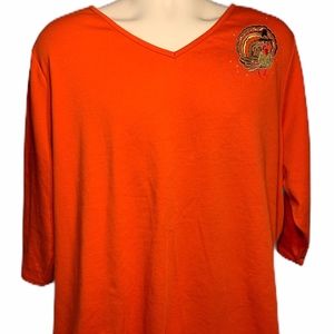 QUACKER FACTORY TURKEY WITH GLITZ TEE SHIRT 3X